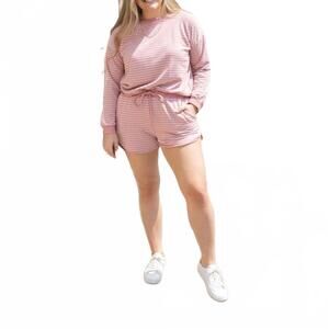 NEW GILLI let's stay in long sleeve lounge set in pink